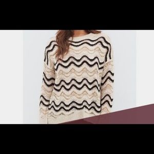 Forever 21 Women’s Wave Stripe Gold Knit Sweater